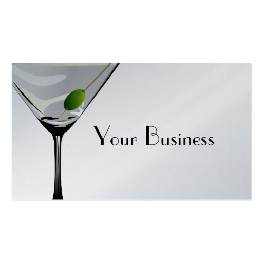 Martini Cocktail Business Card Platinum