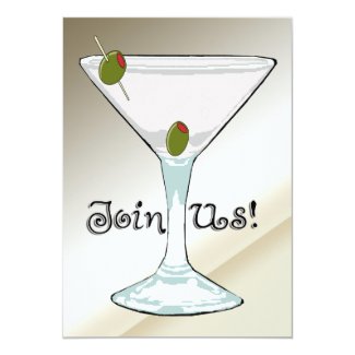Martini Cocktail Party Invitations 5" X 7" Invitation Card
