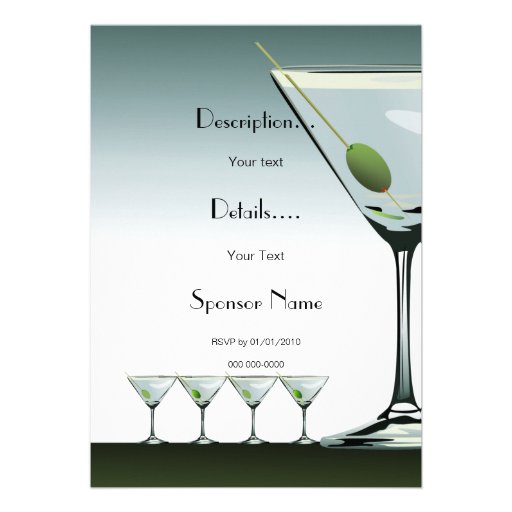 Martini Cocktails Invitation Template