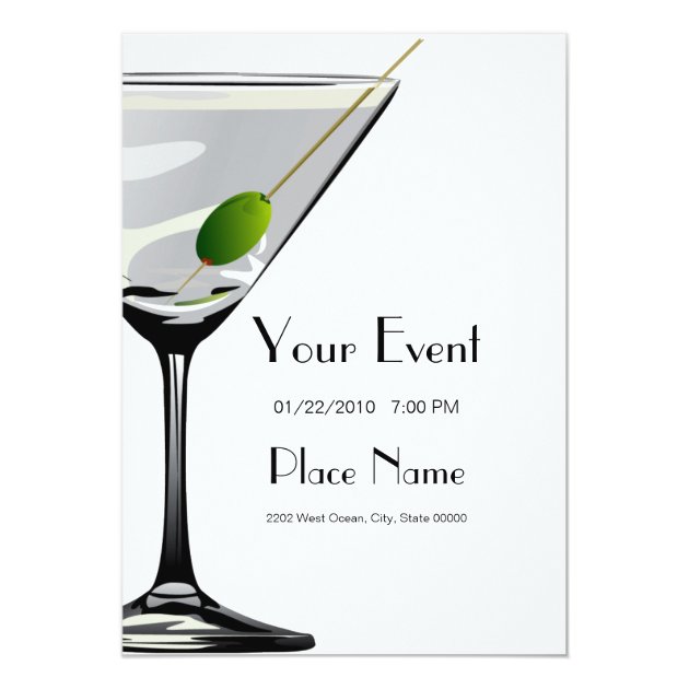 Martini Cocktails Invitation Template | Zazzle