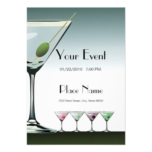 Martini Cocktails Party Invitation