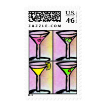 MARTINI COLLAGE POSTER ART PRINT by Jill Stamp