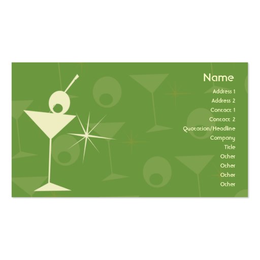 Martini Dazzle - Business Business Cards (front side)