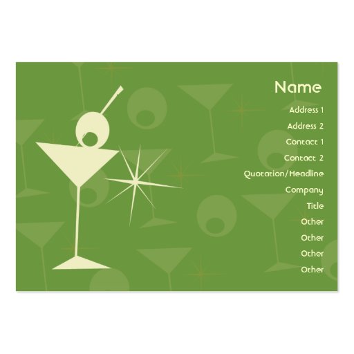 Martini Dazzle - Chubby Business Card Templates