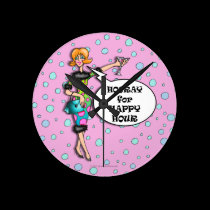 Martini Diva HOORAY FOR HAPPY HOUR WALL CLOCK wall clocks