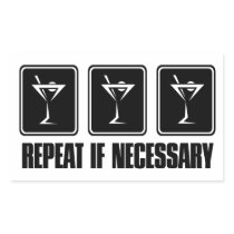 Martini Drink Signs - Repeat if Necessary Sticker