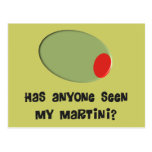Martini Drinkers T-Shirts and Gifts Olive Design Postcard