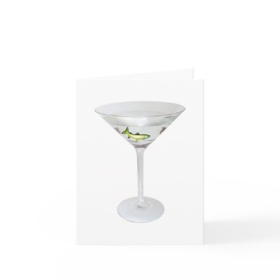 Martini Fish Greeting Cards by catsclips