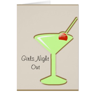 martini, Girls NightOut Greeting Card by partypassion