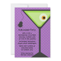Martini glass eyeball Halloween party invitation