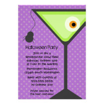Martini glass eyeball Halloween party invitation