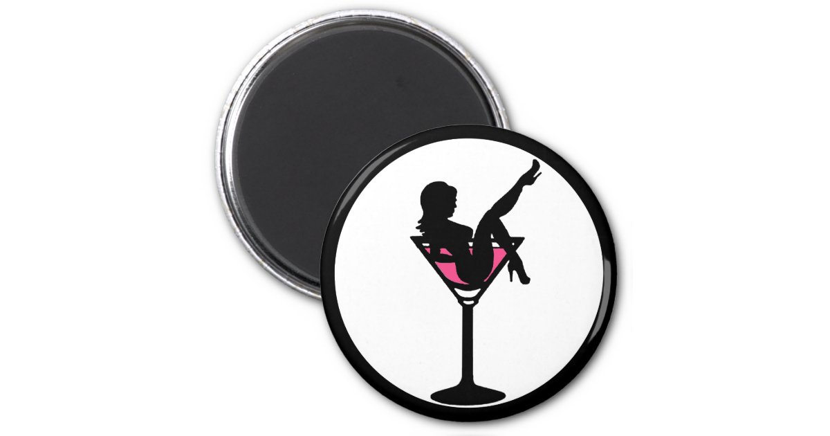 Martini Glass Girl Silhouette Simple Magnet Zazzle 8305