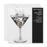 Martini Glass Mans 21st Birthday Party invitations