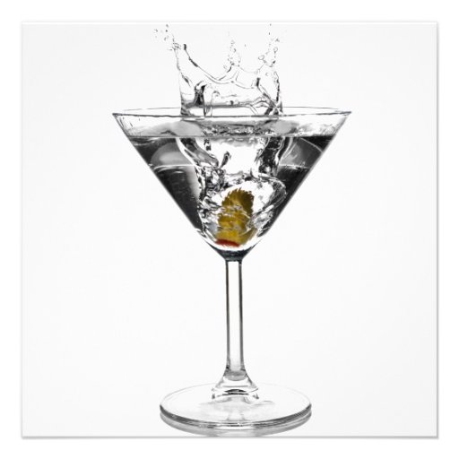 Martini Glass Mans 21st Birthday Party Personalized Invitations