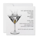 Martini Glass Mans 40th Birthday Party invitations