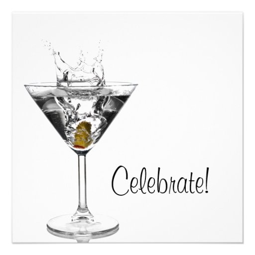 Martini Glass Mans 40th Birthday Party Announcements