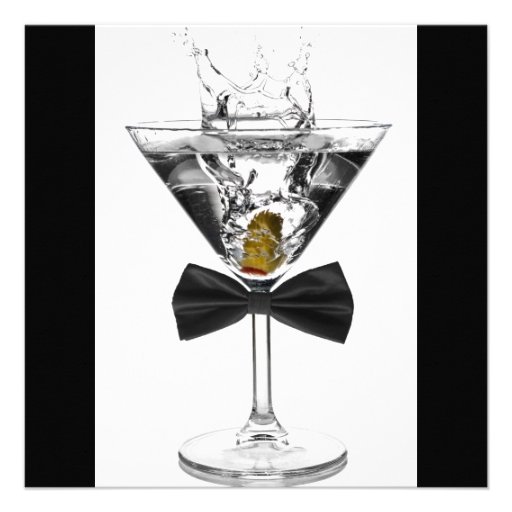 Martini Glass Mans Any Number Birthday Party Personalized Invitation