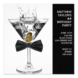 Martini Glass Mans Any Number Birthday Party