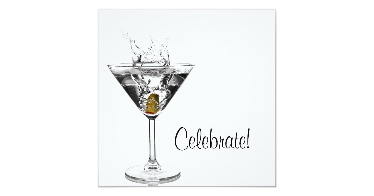 Martini Glass Mans Birthday Party Card Zazzle 