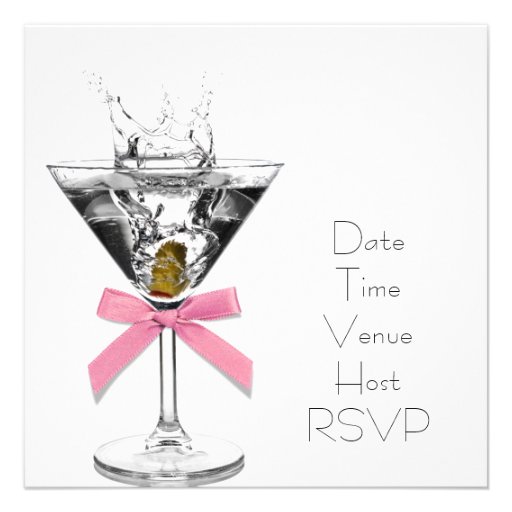 Martini Glass Pink Martini Party Invitations