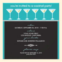 Martini Glasses Cocktail Party Invitation (aqua) invitations