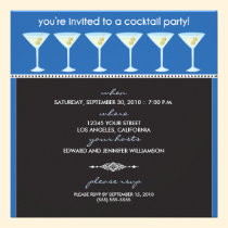 Martini Glasses Cocktail Party Invitation (blue) invitations