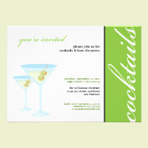 Martini Glasses Cocktail Party Invitation (green) invitations