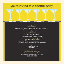Martini Glasses Cocktail Party Invitation (lemon) invitations