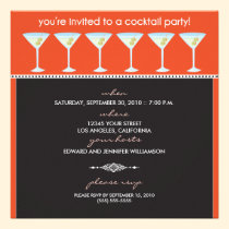 Martini Glasses Cocktail Party Invitation (orange) invitations