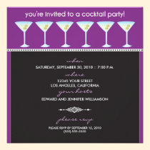 Martini Glasses Cocktail Party Invitation (purple) invitations