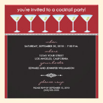 Martini Glasses Cocktail Party Invitation (red) invitations