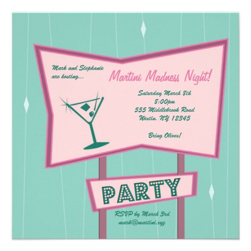 Martini Madness Personalized Invite