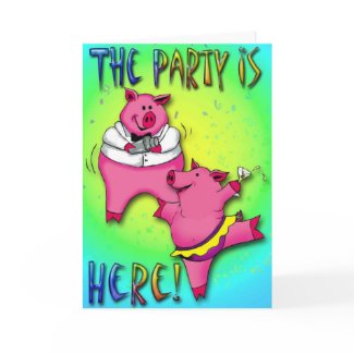 Martini Party Pigs card
