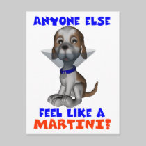 Martini Pup Postcard