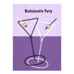 Martini Purple Bachelorette Party Invitations invitations