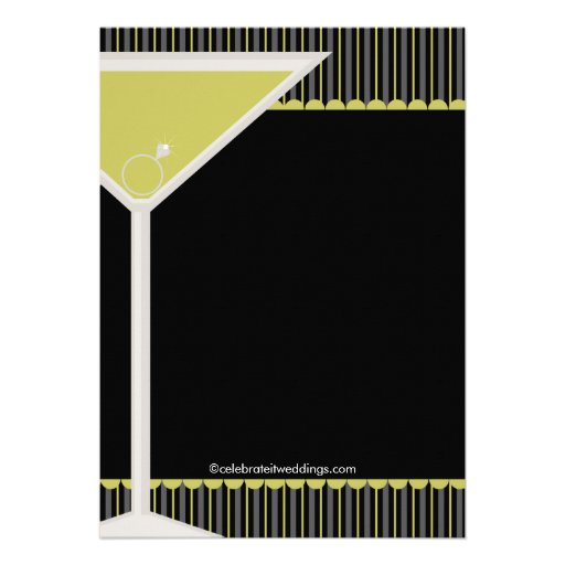 Martini Ring Cocktail Engagement Party Invitation