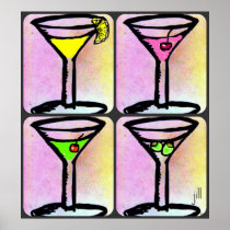 MARTINI TIME PASTEL ART PRINT by Jill