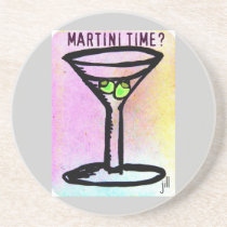 MARTINI TIME prints by jill Drink Coaster