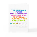MARTINI ZEN - Plan for Happy Hour Greeting - Note  Greeting Card