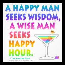 MARTINI ZEN: Wise Man Seeks Happy Hour Invitations invitations