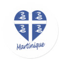 Martinique Flag Heart stickers