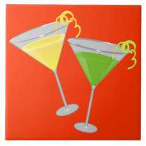 Martinis Art Ceramic Tile tiles