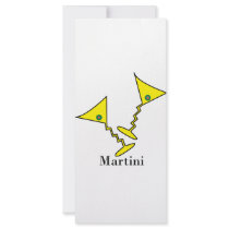 Martini's in yellow with olives rack cards by Cheryldesigns Martini's in yellow with olives rack cards