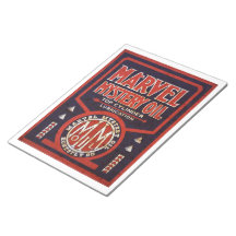 Marvel Mystery Oil vintage sign rusted notepad
