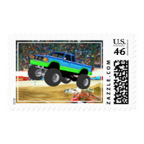 Marvelous Monster Truck in the Arena Postage Stamps