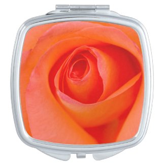 Marvelous Orange Rose Bud Compact Mirror