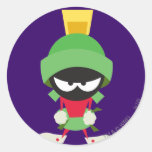 Marvin the Martian Ready to Attack Round Sticker