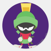 Marvin the Martian Ready to Attack Round Sticker