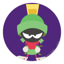 Marvin the Martian Ready to Attack Round Sticker