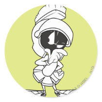 Marvin the Martian Thinking Round Sticker